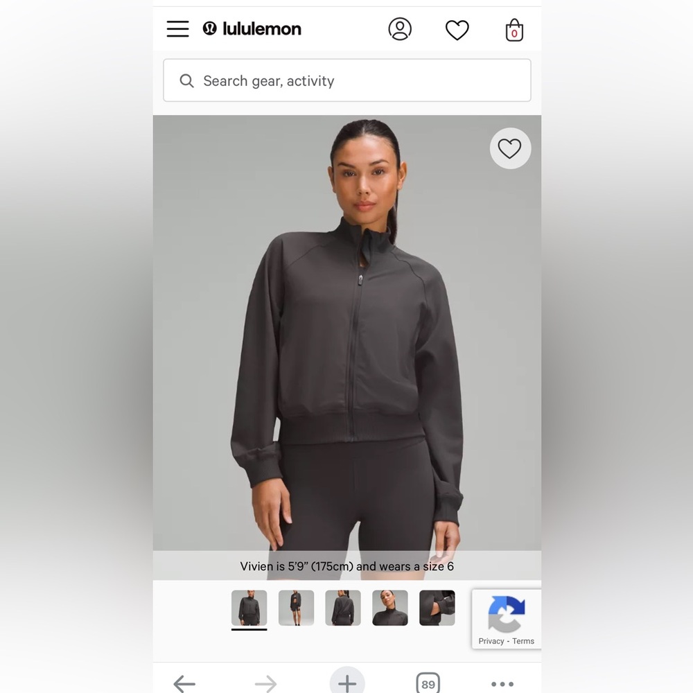 lululemon athletica Women's Graphite Grey Bomber Jacket